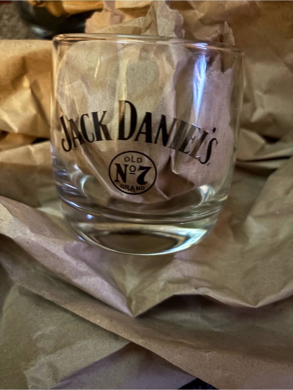 Jack Daniels Whiskey Glass with Black Logo